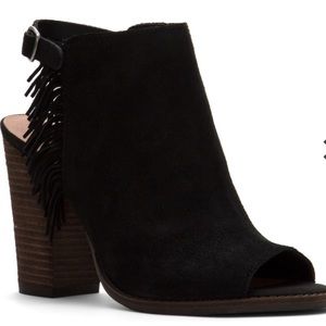Lucky Brand Fringe Wedged Booties